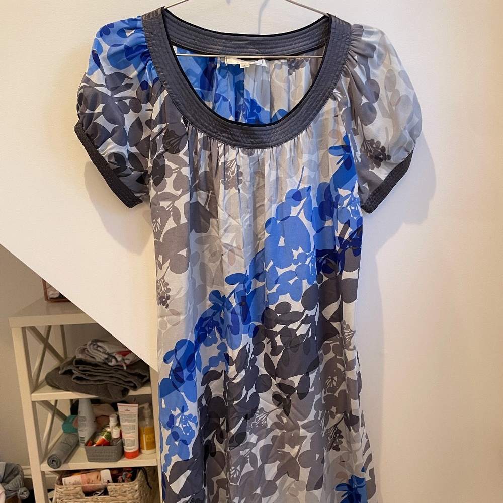 Blue/Grey/Black Print Dress